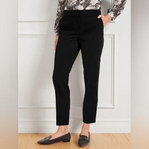 NEW Talbots Black Silver Trim Dress Pants 10